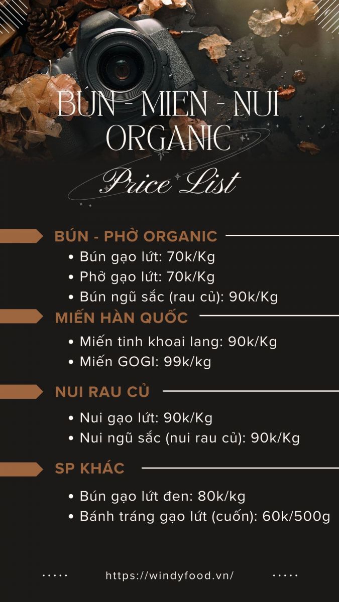 bún miến hữu cơ